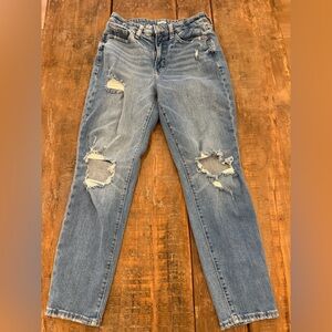 Old Navy Women's Light Blue Distressed Boyfriend Jeans